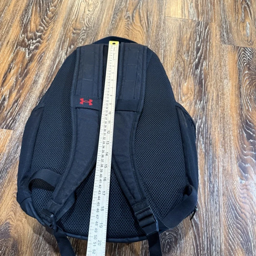 Under Armour UA Storm Hustle 5.0 Backpack Back Pack Book Bag Black‎ Red Freedom